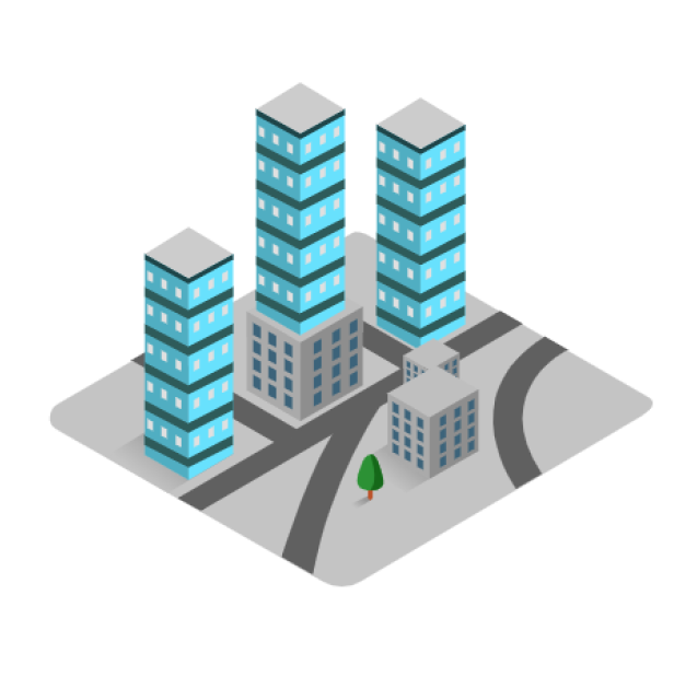 A 3D illustration of a city